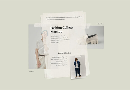 Fashion Collage Mockup with Paper Texture