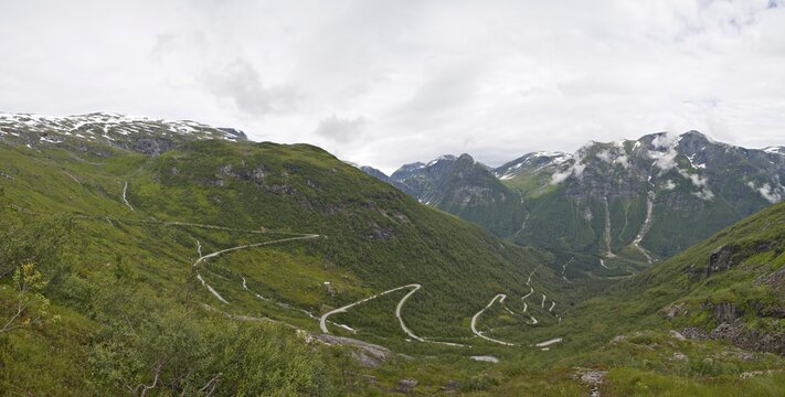 Winding road through the Gaularfjell, Norway, Scandinavia, Europe