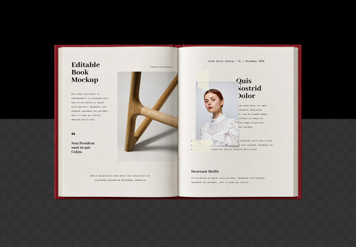 Open Hardcover Book Mockup