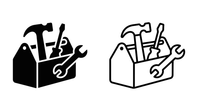 Toolbox Icons: A collection of toolbox icons representing tools such as hammers, screwdrivers, and wrenches.