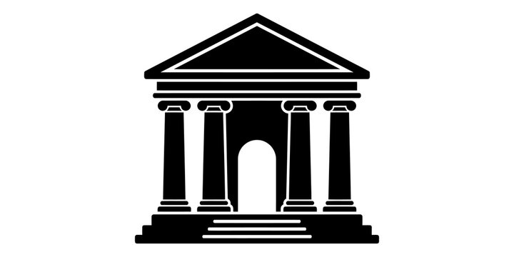 Classic bank building facade illustration representing finance authority.