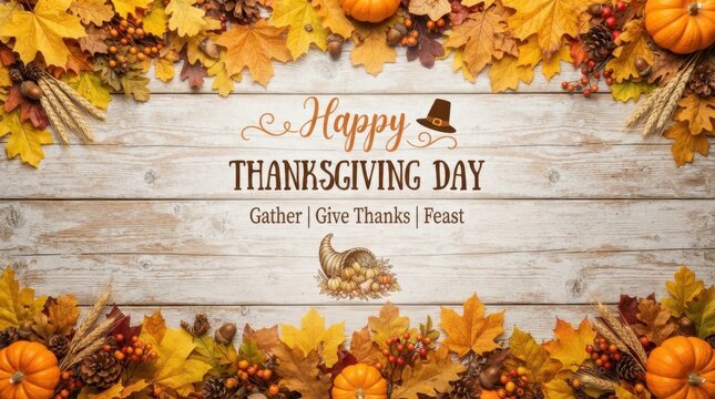 Rustic Thanksgiving Harvest Banner