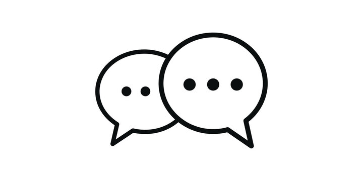 Two overlapping chat bubble outlines for communication and discussion topics.