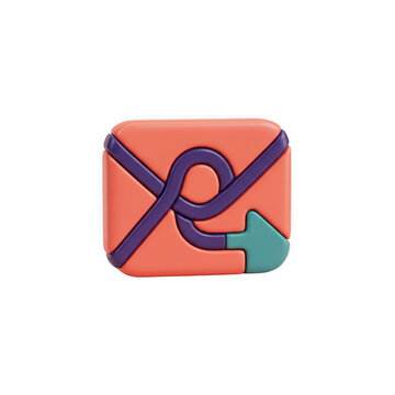 Three dimensional icon of a shuffle or random play button isolated on a black background