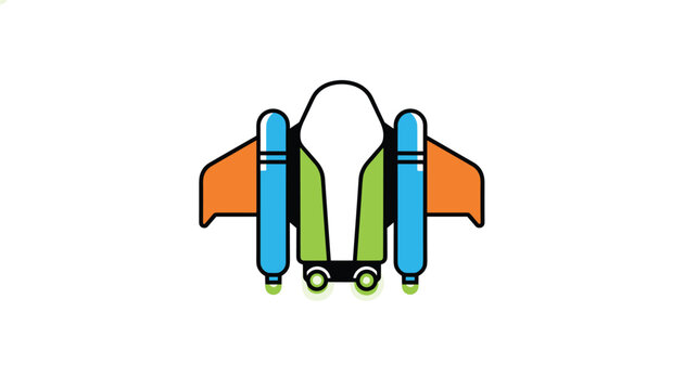 Retro pixel style spaceship icon designed for classic space shooter video games, shown on a white background.