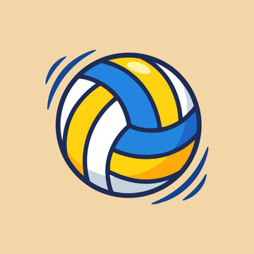 Cute vollyball vector icon illustration