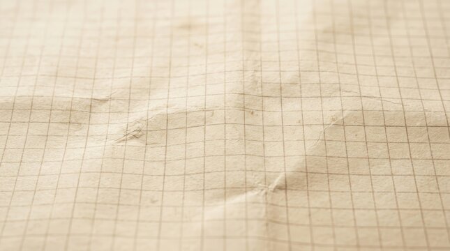 Vintage beige graph paper background featuring brown grid lines and a worn texture.