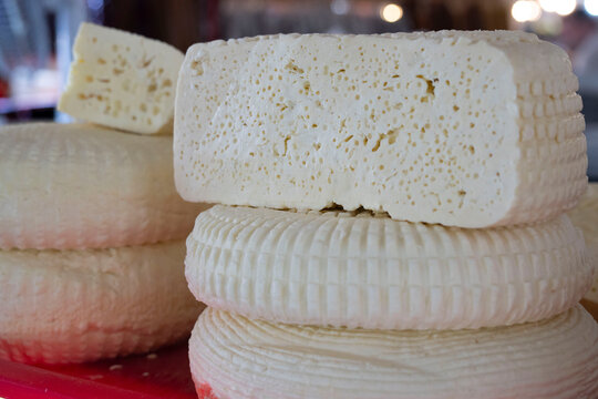 Imeretian cheese (Imeruli cheese), Kutaisi Farmers' Market &mdash; Green Bazaar &mdash;, Kutaisi, Imereti Region, Georgia
