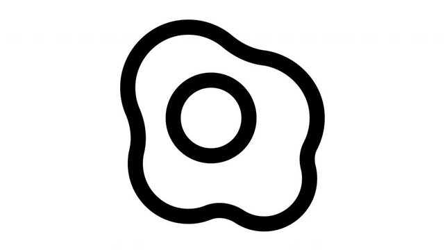 omelette animated Line Icons Premium 4K, Modern Minimal Outline Motion Graphics Collection