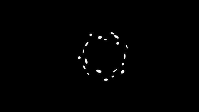 Hand drawn burst animation expanding circular particles