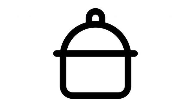 pot animated Line Icons Premium 4K, Modern Minimal Outline Motion Graphics Collection