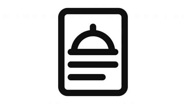 recipe animated Line Icons Premium 4K, Modern Minimal Outline Motion Graphics Collection