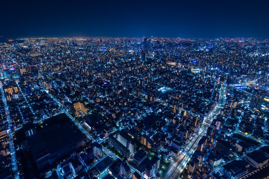 Dense Tokyo City Lights in a High Angle View