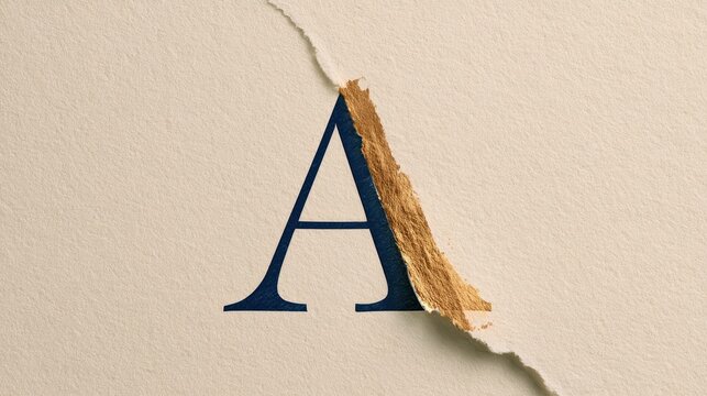 Elegant Letter A Monogram with a Diagonal Split in Blue and Gold
