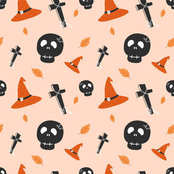Horrible halloween seamless pattern