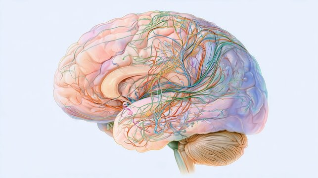 Antidepressant Death Awareness Month: medical illustration of the human brain highlighting neurotransmitter pathways and serotonin receptors