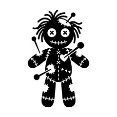 Fototapeta premium Stitched cartoon figure playing guitar with exaggerated facial expression with guitar crossed