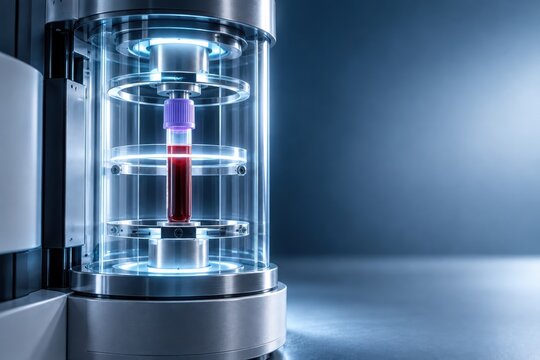 Blood Sample Inside Precision Optical Diagnostic Inspection Chamber