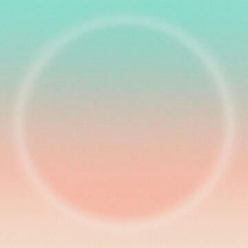 Petri dish circle field gradient background with translucent teal coral inner halos