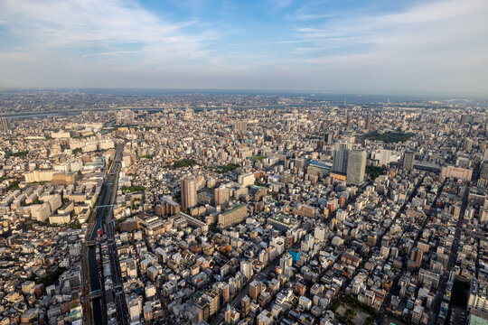 Panoramic Tokyo Neighborhoods from Above