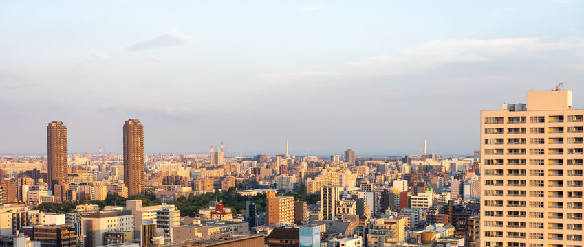 Sumida Skyline and River District in Tokyo