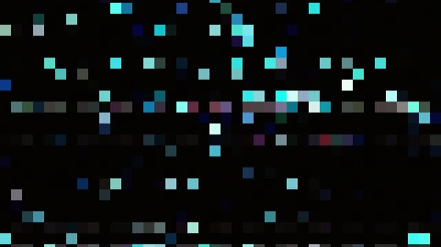 2d flat 8bit colorful pixel code block digital error transition for futuristic gaming overlay