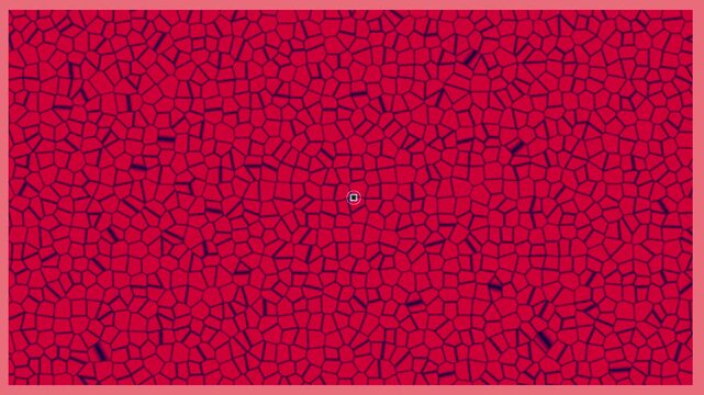 Abstract red Voronoi geometric mosaic pattern with dark cellular network lines