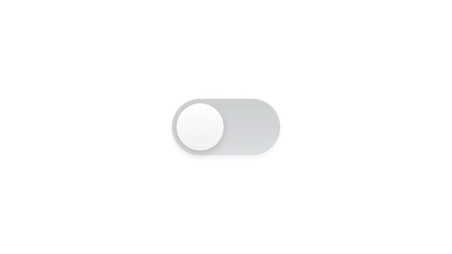 Digital toggle switch button animation switching between on and off states