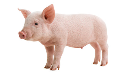 Young pink piglet standing in profile view © Otillie