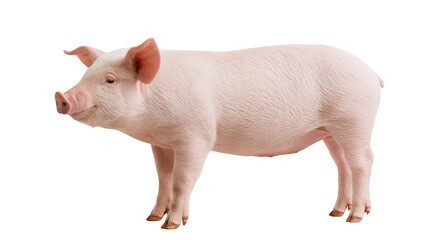 Young pink piglet standing in profile view © Otillie