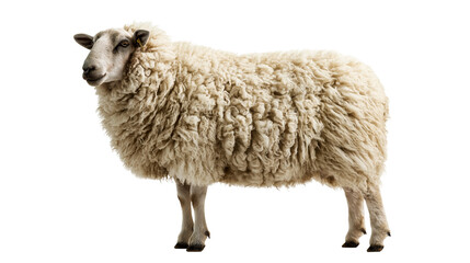 Fluffy white woolly sheep standing in profile © Otillie