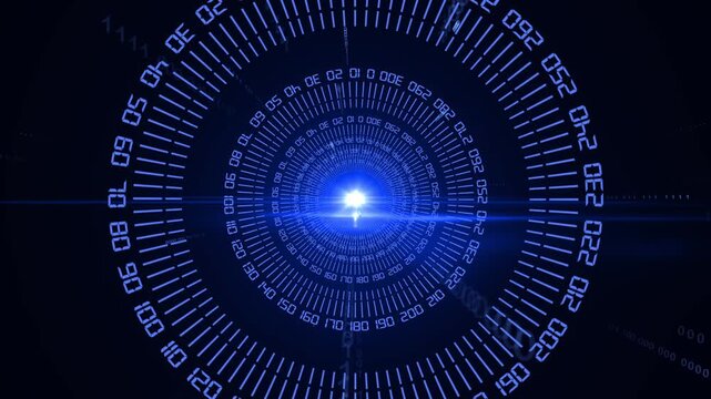 Scope and data processing over black background