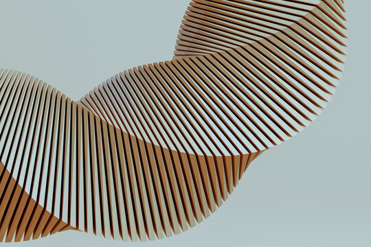 Abstract render background with curved brown linear wave design