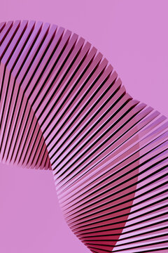 Abstract curved pink geometric lines with wave pattern