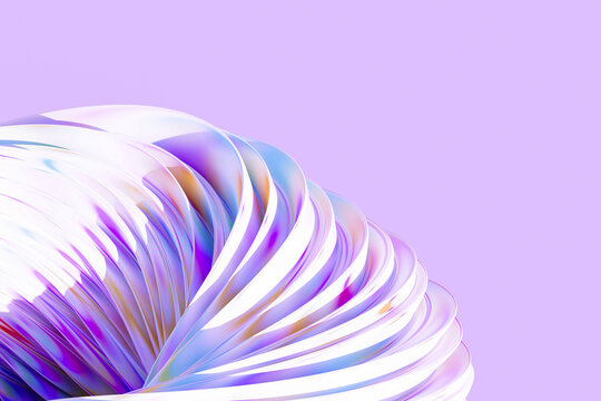 Abstract 3d rendering of colorful glossy curved spiral shapes