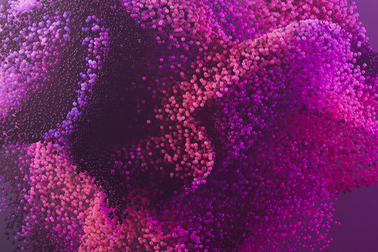 Abstract digital background with flowing hexagonal particles