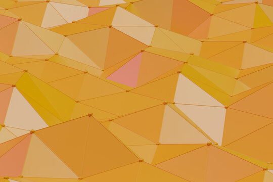 Abstract geometric triangular pattern in varying shades of orange