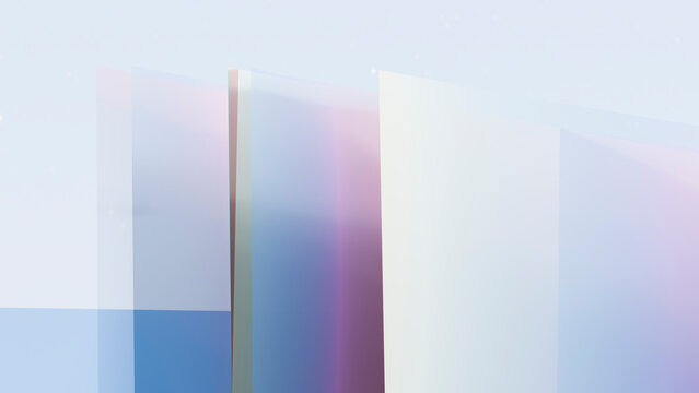 Abstract translucent panels with gradient pastel colors background