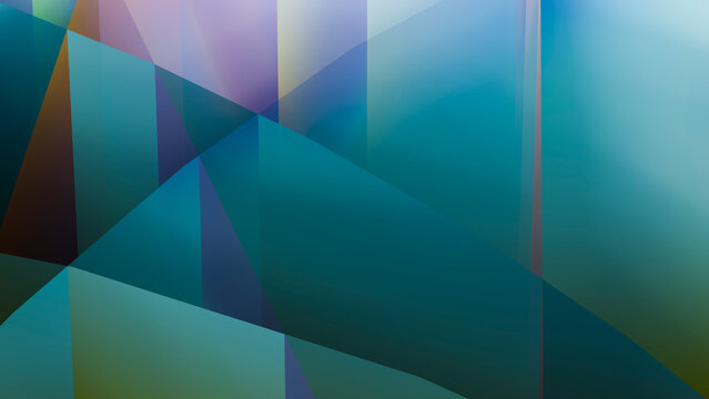 Abstract geometric shapes with overlapping translucent blue and teal