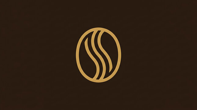Minimalist coffee bean logo design vector symbol isolated on transparent background