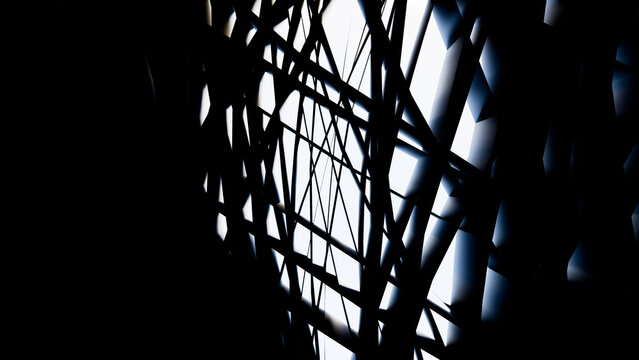 Abstract intersecting Black lines with geometric light and shadows