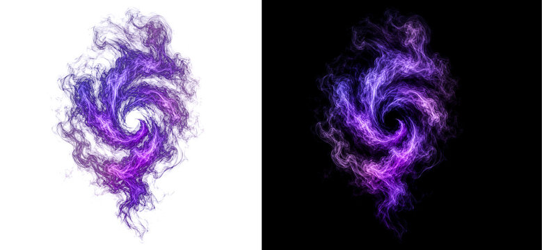 Purple vortex portal swirl effect isolated on background for fantasy magical game assets.