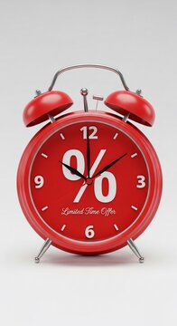 Crimson Countdown: 3D alarm clock with stark lighting, a bold statement on expiring opportunities.