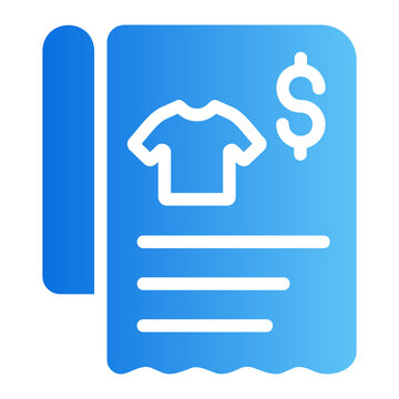 Laundry receipt Line Gradient Icon
