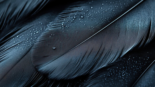 Elegant luxury feathers on black background artistic display contemporary design close-up perspective