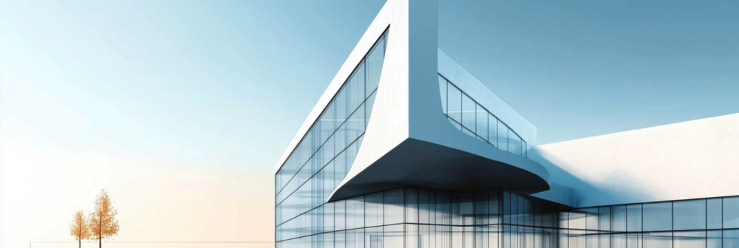 empty ground in front of modern architecture exterior.