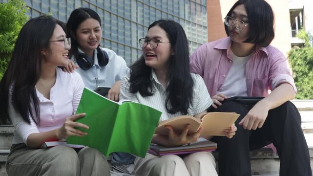 Popular meeting students particularly the steps in front academic building where groups friends gather chat and review lessons strengthening  friendships  bonds within the university community.