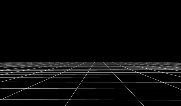 Background pixel video for game grid retro and space line black. Vr abstract graphic for 3d 80s art and digital geometric banner. Background design future for game portal tunnel and grid.