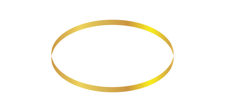 Elegant golden oval frame vector on a pristine white background.