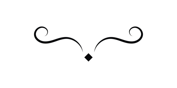 Elegant black decorative flourish vector ornament.